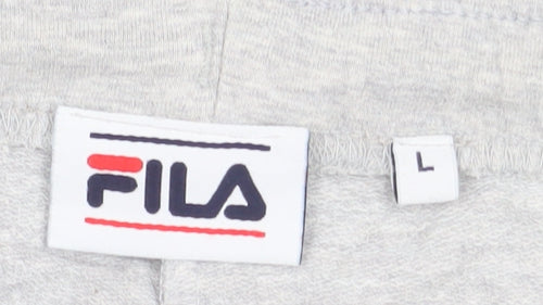 FILA Womens Grey L Shorts Drawstring Jersey Activewear