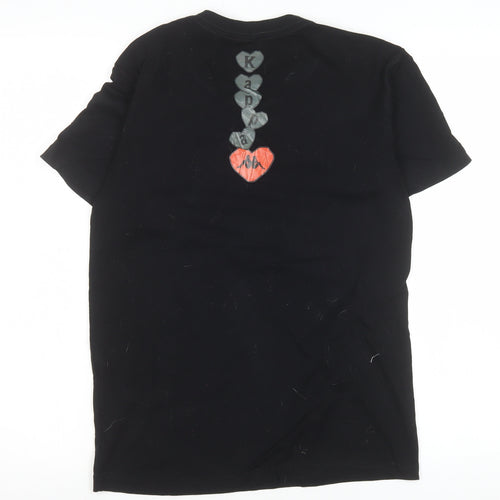 Kappa Womens Black XS Cotton Heart Logo Short Sleeve T-Shirt