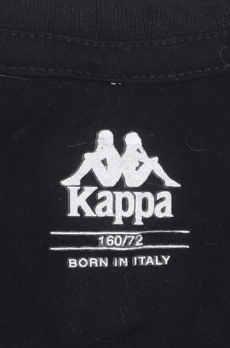 Kappa Womens Black XS Cotton Heart Logo Short Sleeve T-Shirt