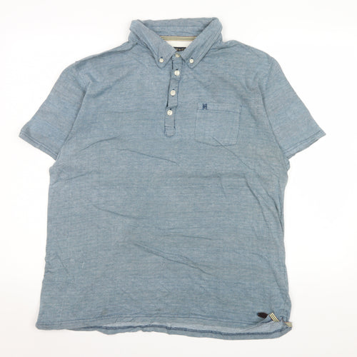 Hammond & Co Men’s Blue Cotton Short Sleeve Polo Shirt Size L