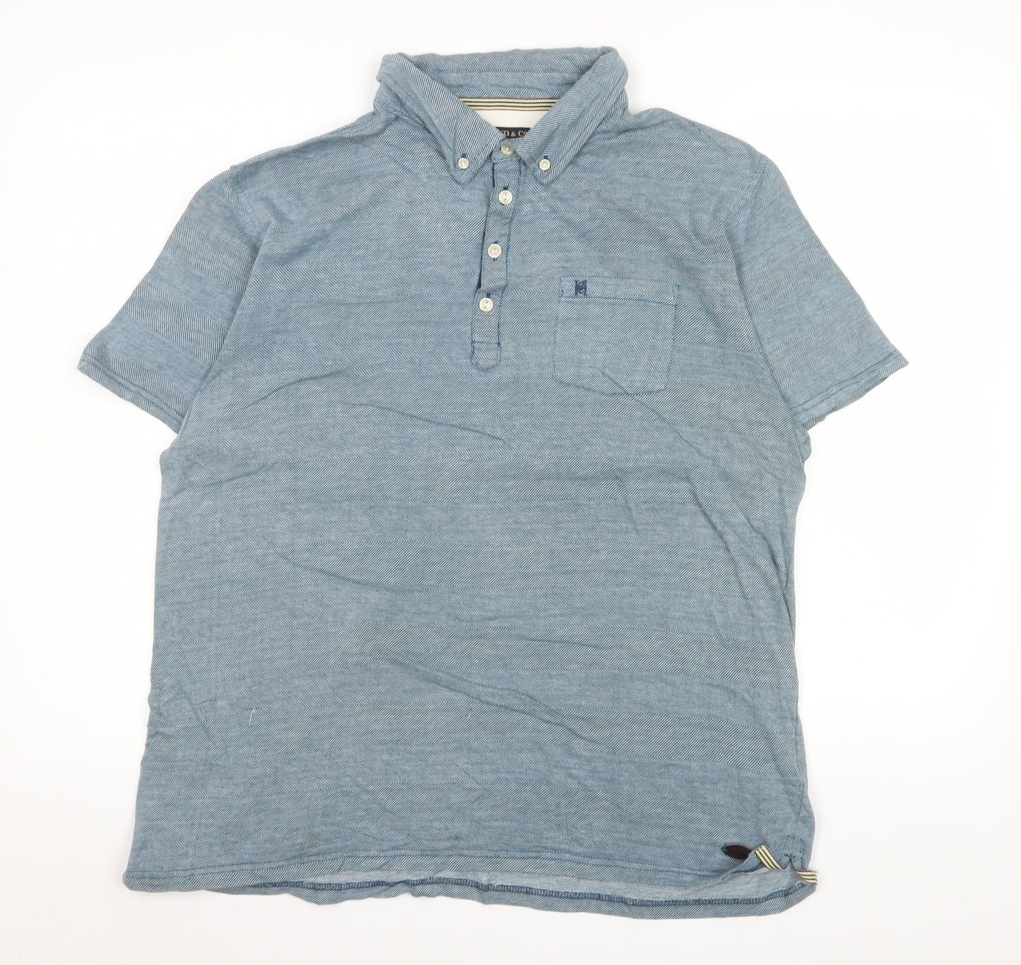 Hammond & Co Men’s Blue Cotton Short Sleeve Polo Shirt Size L