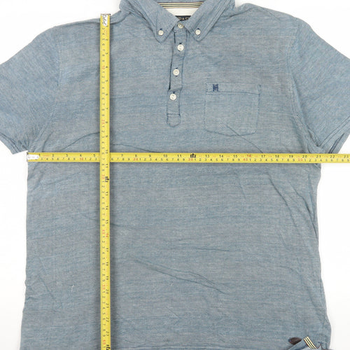 Hammond & Co Men’s Blue Cotton Short Sleeve Polo Shirt Size L
