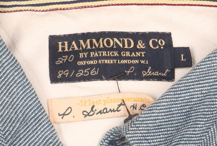 Hammond & Co Men’s Blue Cotton Short Sleeve Polo Shirt Size L