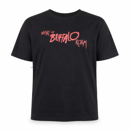 Worn Free Men’s Black Where The Buffalo Roam Organic Cotton T-Shirt L