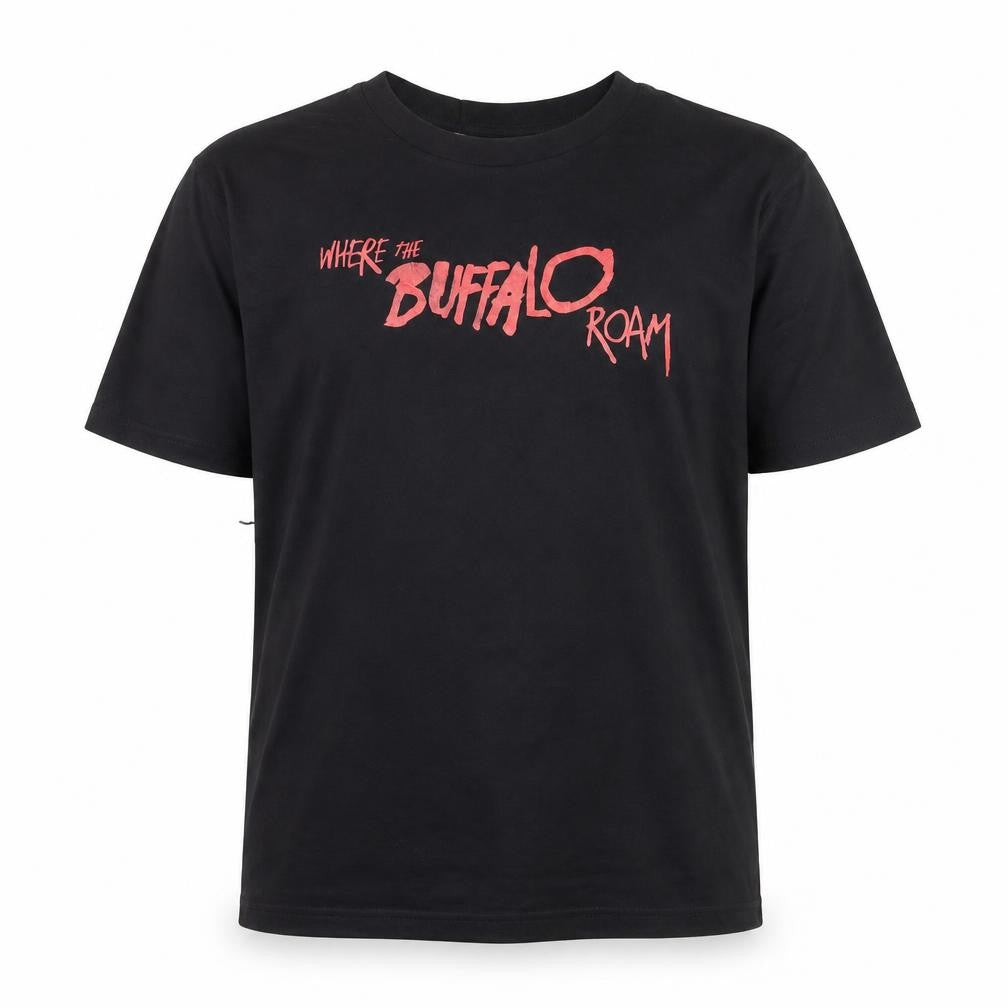 Worn Free Men’s Black Where The Buffalo Roam Organic Cotton T-Shirt L