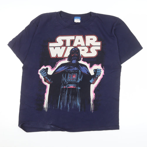 Star Wars Women's Blue Darth Vader Graphic Cotton T-Shirt Size M