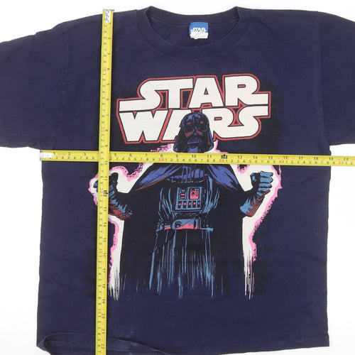 Star Wars Women's Blue Darth Vader Graphic Cotton T-Shirt Size M
