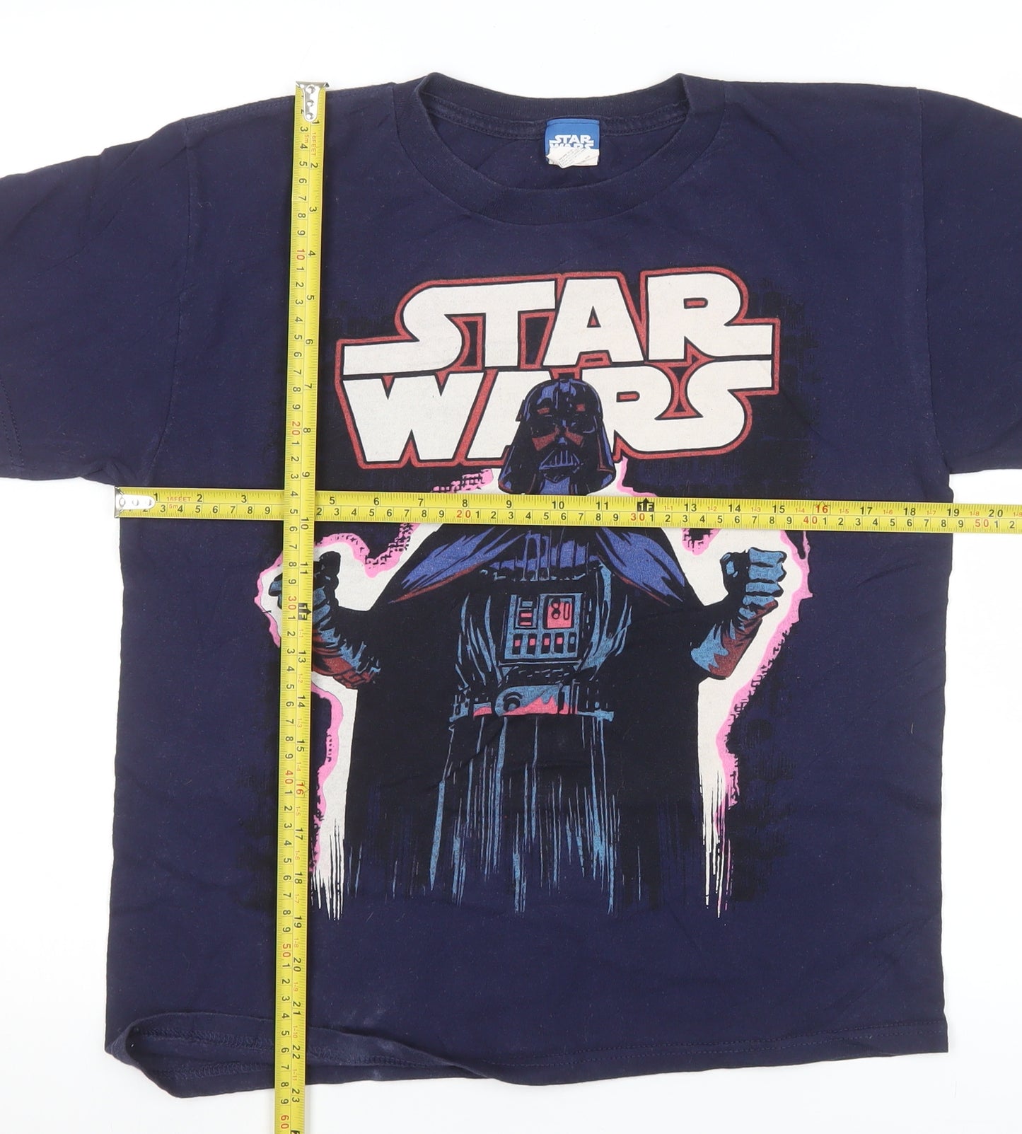 Star Wars Women's Blue Darth Vader Graphic Cotton T-Shirt Size M