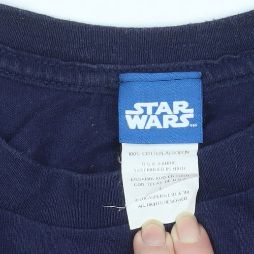 Star Wars Women's Blue Darth Vader Graphic Cotton T-Shirt Size M