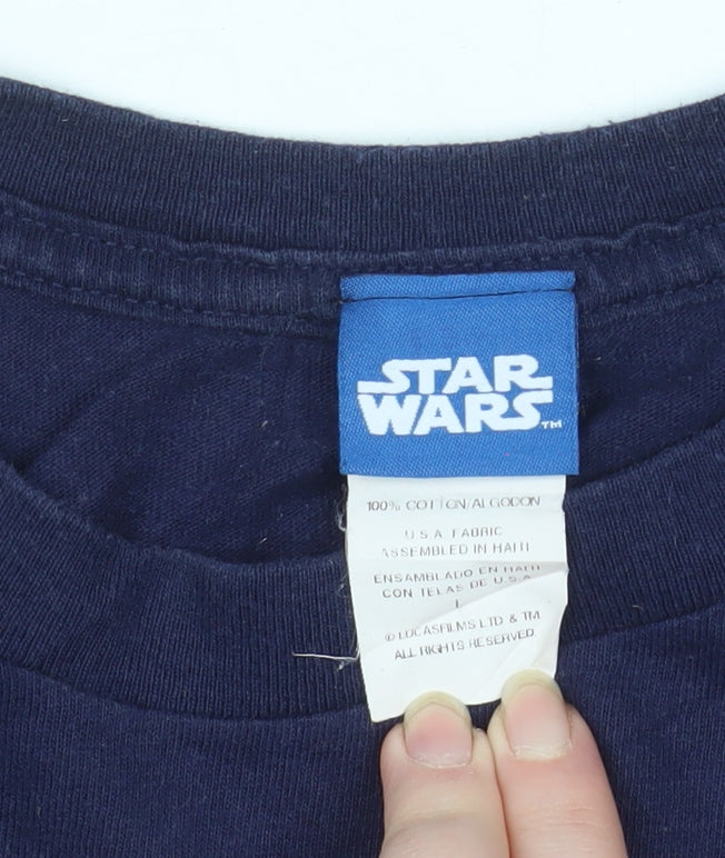 Star Wars Women's Blue Darth Vader Graphic Cotton T-Shirt Size M