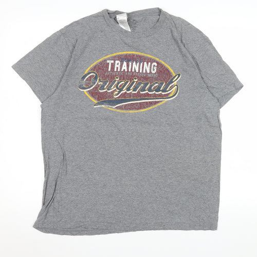 Domyos Men’s Grey Training Original Cotton T-Shirt L Short Sleeve Sporty