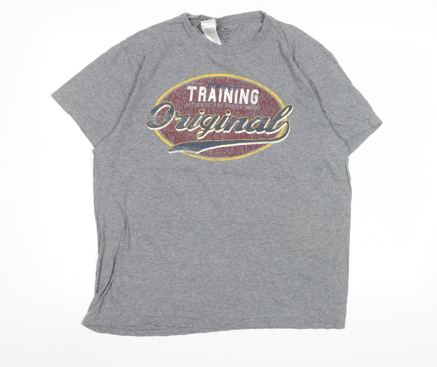 Domyos Men’s Grey Training Original Cotton T-Shirt L Short Sleeve Sporty