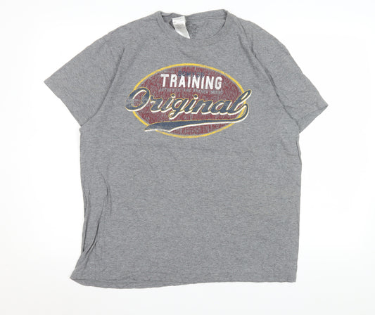 Domyos Men’s Grey Training Original Cotton T-Shirt L Short Sleeve Sporty