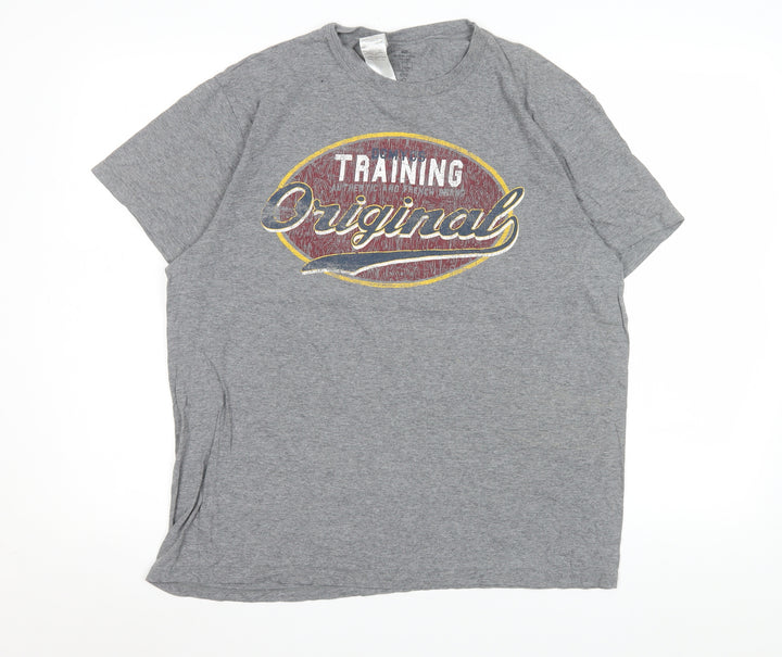 Domyos Men’s Grey Training Original Cotton T-Shirt L Short Sleeve Sporty