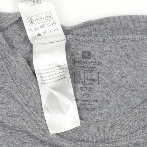 Domyos Men’s Grey Training Original Cotton T-Shirt L Short Sleeve Sporty
