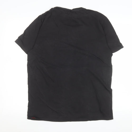 John Richmond Men's Black Graphic Lips Rock T-Shirt Size M
