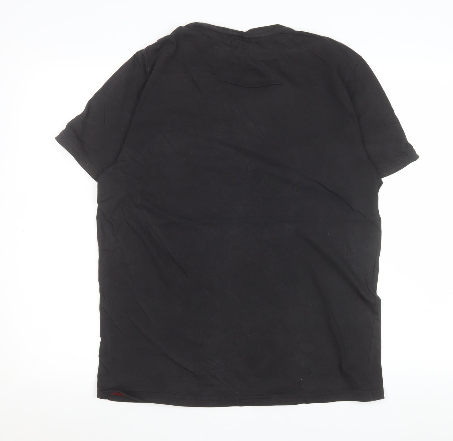 John Richmond Men's Black Graphic Lips Rock T-Shirt Size M
