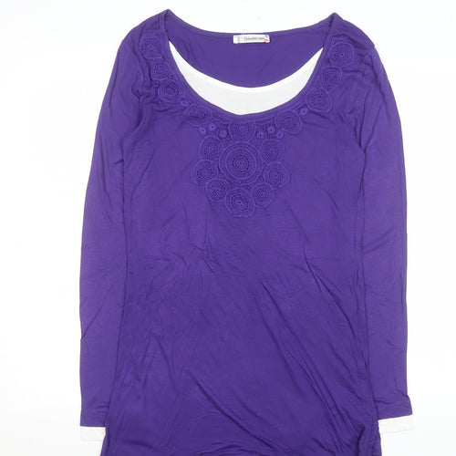 Kaleidoscope Women’s Purple Long Sleeve Tunic Blouse UK 14