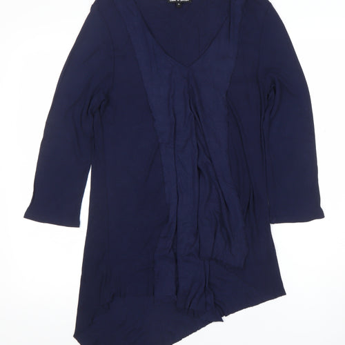 Cable & Gauge Women's Blue XL V-Neck Long Sleeve Tunic Blouse