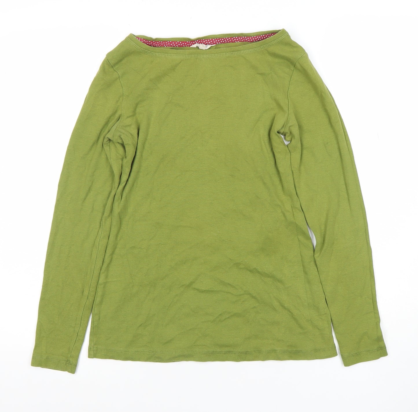 White Stuff Women's Green Long Sleeve Cotton T-Shirt Size 10