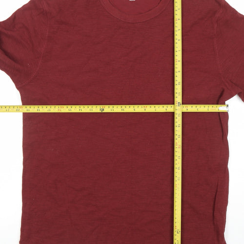 Gap Mens Red Long Sleeve Crew Neck Cotton T-Shirt Size L