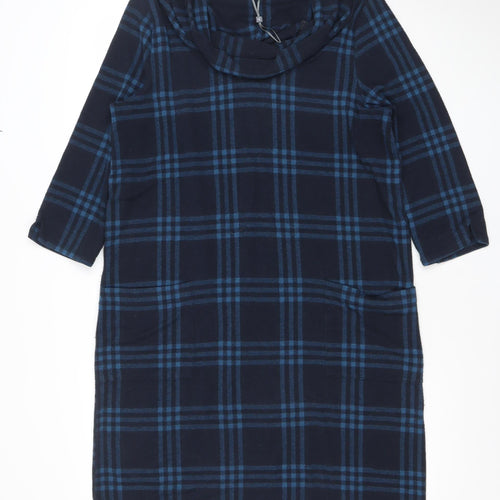 Country Casuals Women’s Blue Check Shift Dress Size 14