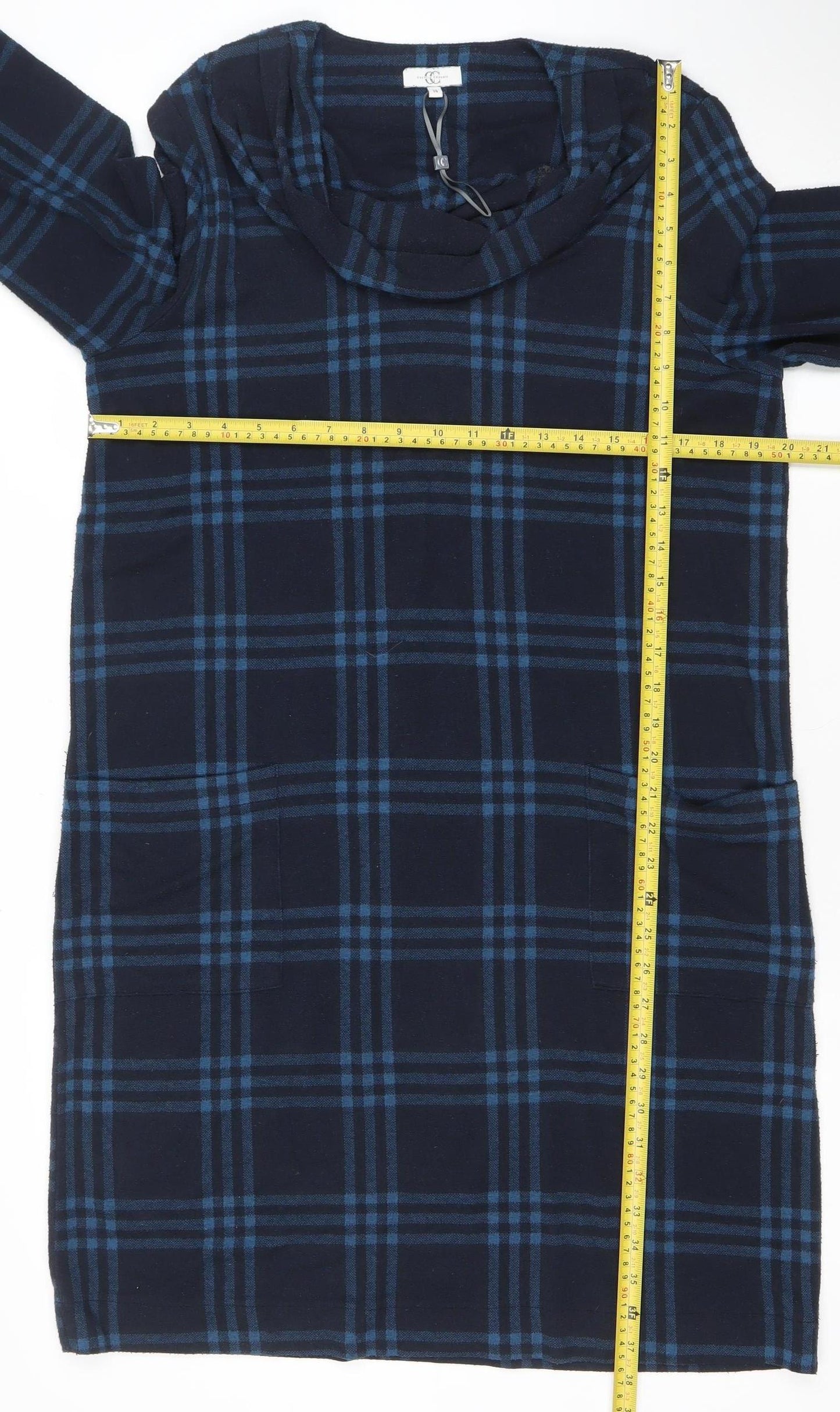 Country Casuals Women’s Blue Check Shift Dress Size 14