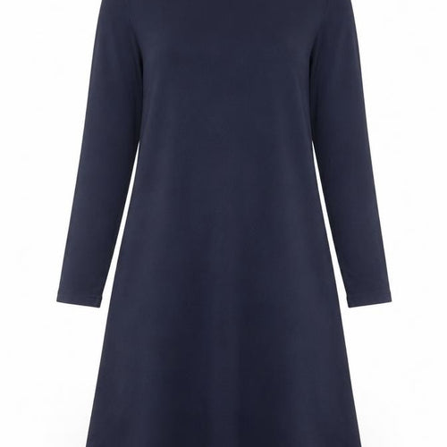 Lands' End Women's Petite Navy Blue Cotton Shift Dress XS