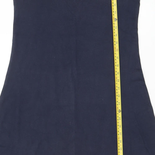 Lands' End Women's Petite Navy Blue Cotton Shift Dress XS