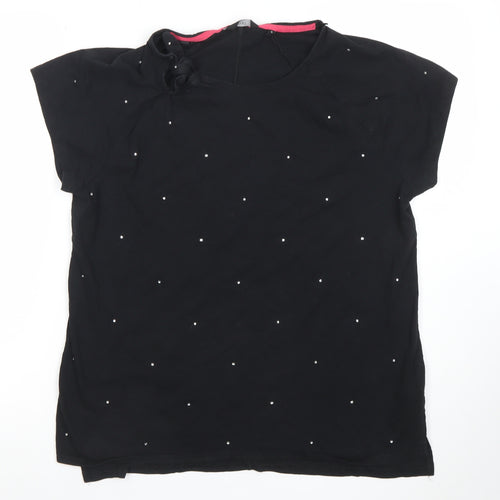 Next Women's Black Beaded Short Sleeve T-Shirt Size 18