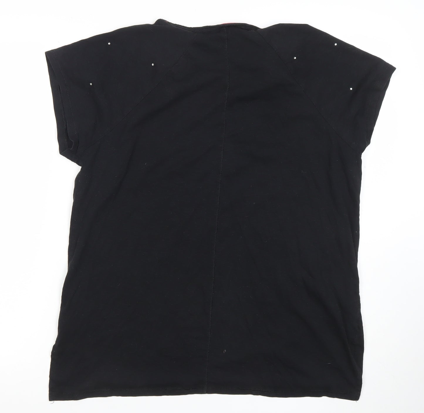 Next Women's Black Beaded Short Sleeve T-Shirt Size 18