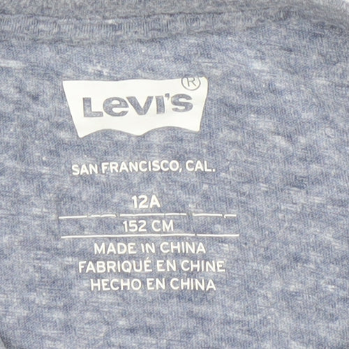 Levi's Boys Blue Long Sleeve Logo T-Shirt 12 Years Regular Fit