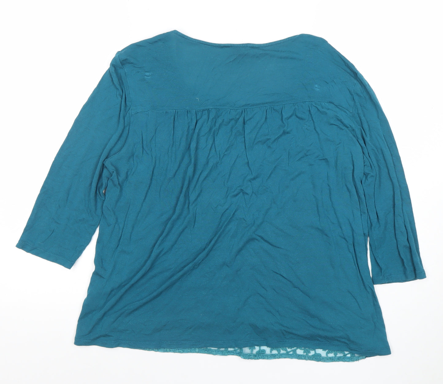 Palmer Women Blue Embroidered Lace Tunic Blouse Size 10