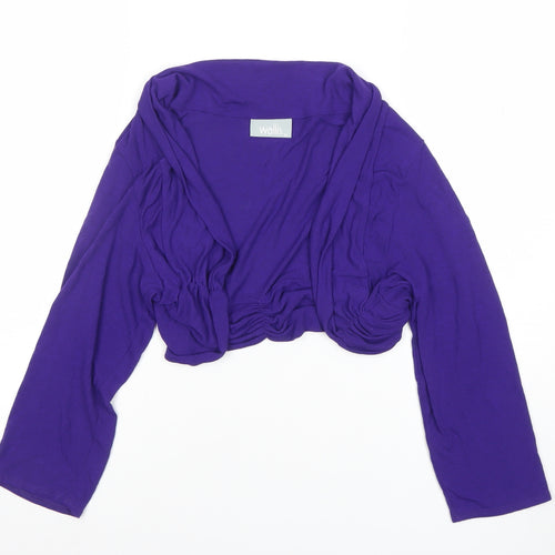 Wallis Women’s Purple Cropped Long Sleeve Jersey Shrug XL