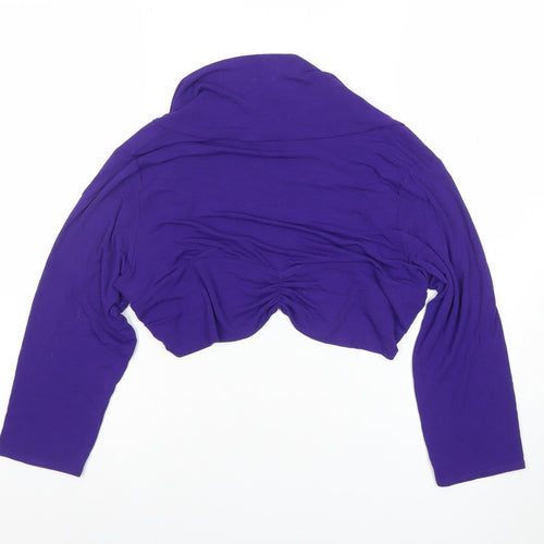 Wallis Women’s Purple Cropped Long Sleeve Jersey Shrug XL