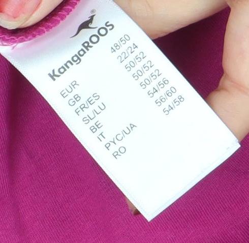 KangaROOS Women’s Pink Short Sleeve Cotton Blend T-Shirt Size 16