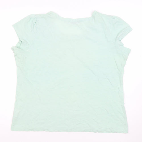 Style by EWM Womens Mint Green Short Sleeve Cotton T-Shirt L 18-20