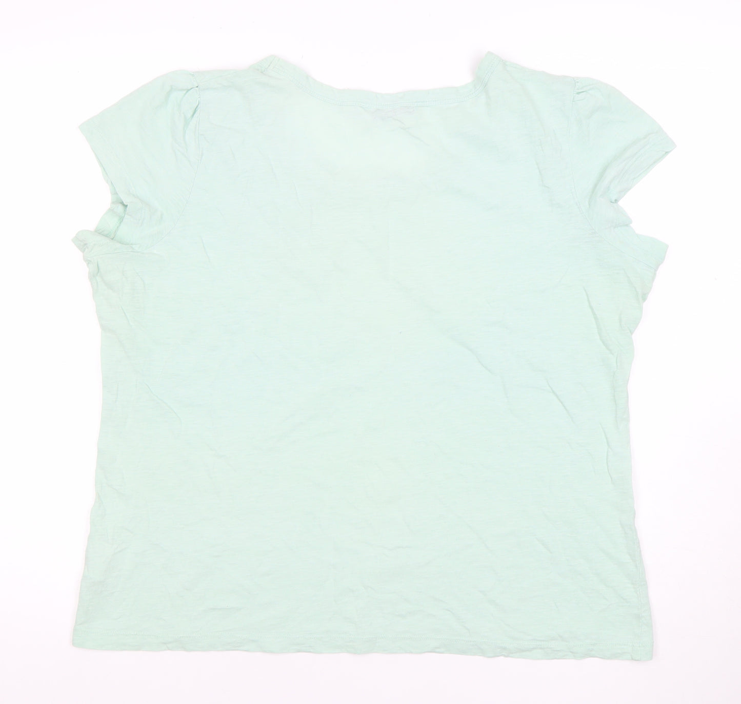 Style by EWM Womens Mint Green Short Sleeve Cotton T-Shirt L 18-20