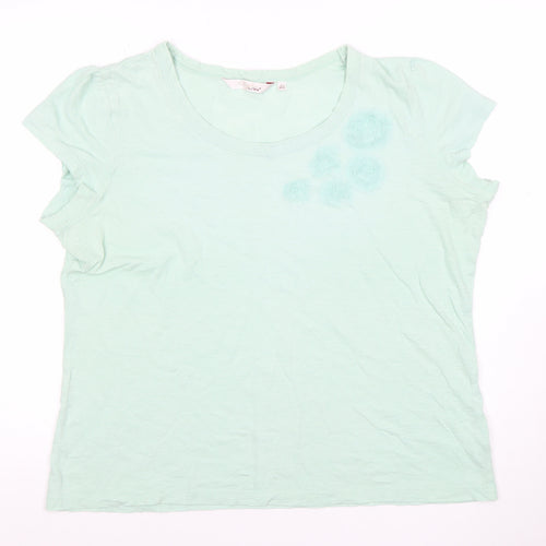 Style by EWM Womens Mint Green Short Sleeve Cotton T-Shirt L 18-20