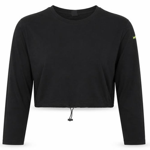 Urban Outfitters Women's Black Cropped Long Sleeve Cotton T-Shirt S