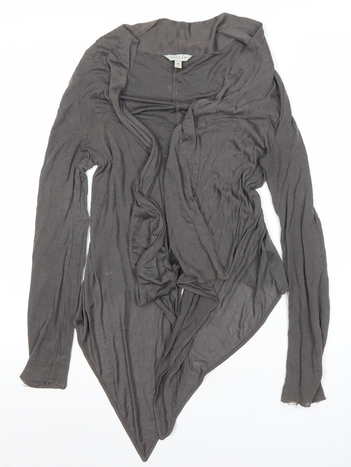 Jigsaw Women’s Grey Wrap Long Sleeve Lyocell Blouse Size S