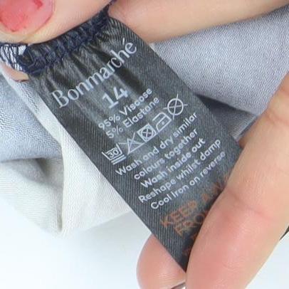 Bonmarche Womens Blue Floral Jersey Tunic Blouse Size 14