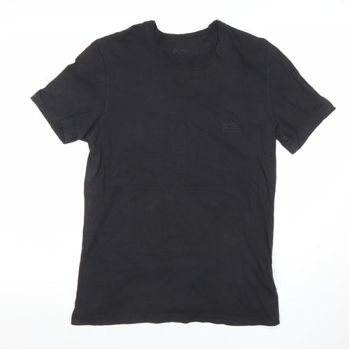 Hugo Boss Men's Black Crew Neck Cotton T-Shirt Size S