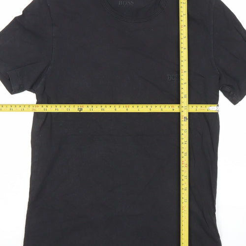 Hugo Boss Men's Black Crew Neck Cotton T-Shirt Size S