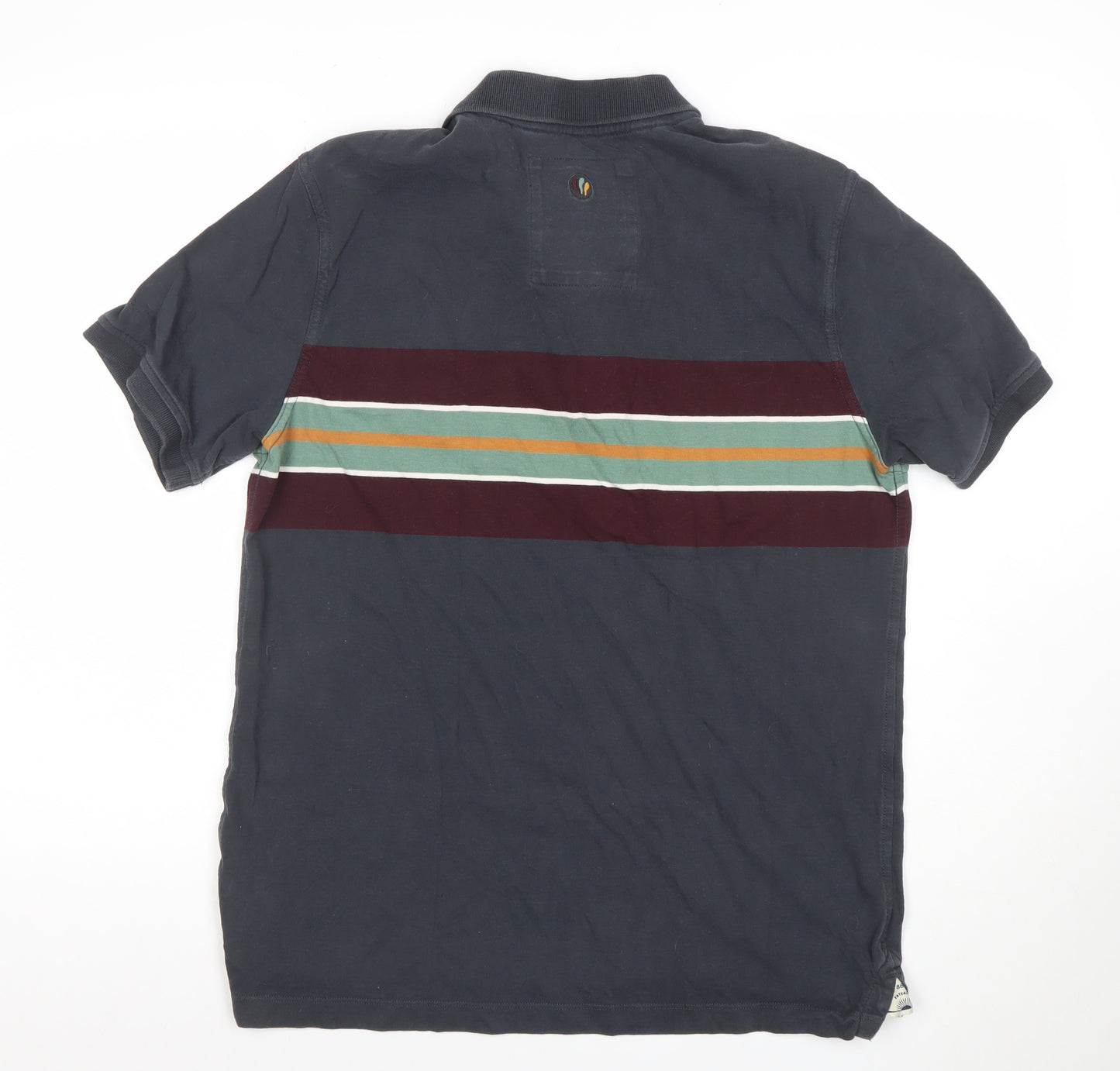 FatFace Men's Blue Striped Organic Cotton Polo Shirt Size L
