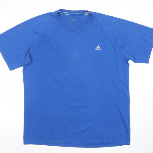Adidas Men's Blue Climalite Essentials T-Shirt Size L Cotton Crew Neck
