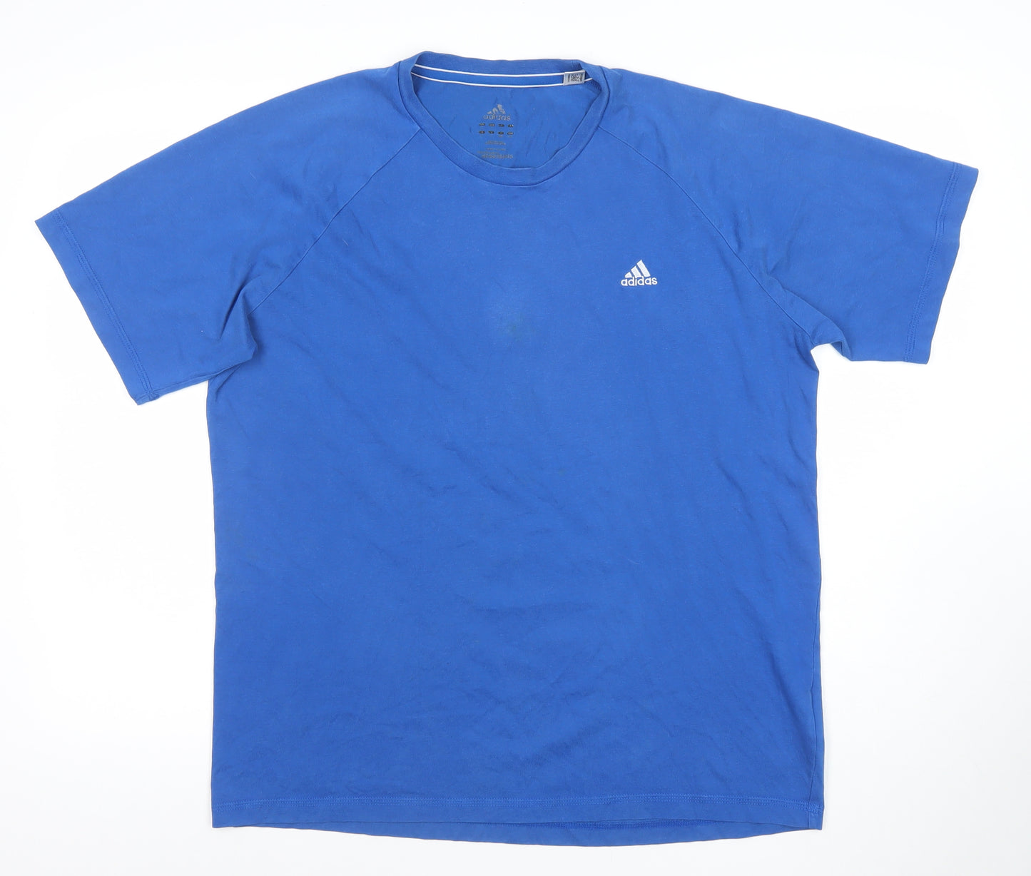 Adidas Men's Blue Climalite Essentials T-Shirt Size L Cotton Crew Neck