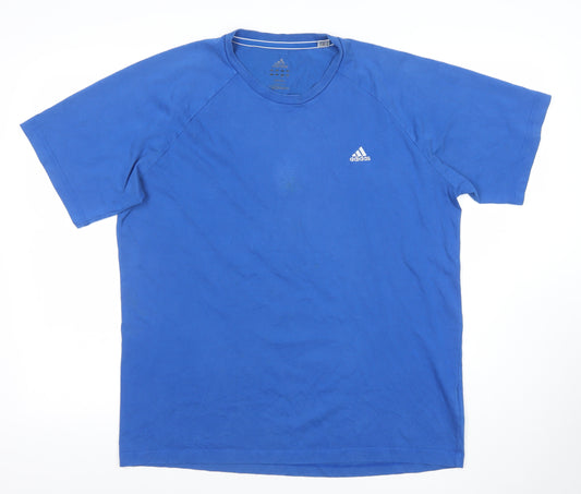 Adidas Men's Blue Climalite Essentials T-Shirt Size L Cotton Crew Neck