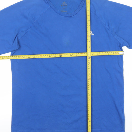 Adidas Men's Blue Climalite Essentials T-Shirt Size L Cotton Crew Neck