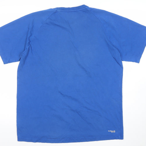 Adidas Men's Blue Climalite Essentials T-Shirt Size L Cotton Crew Neck